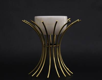 Ayaklı Kase Mermer Dekoratif Obje - 