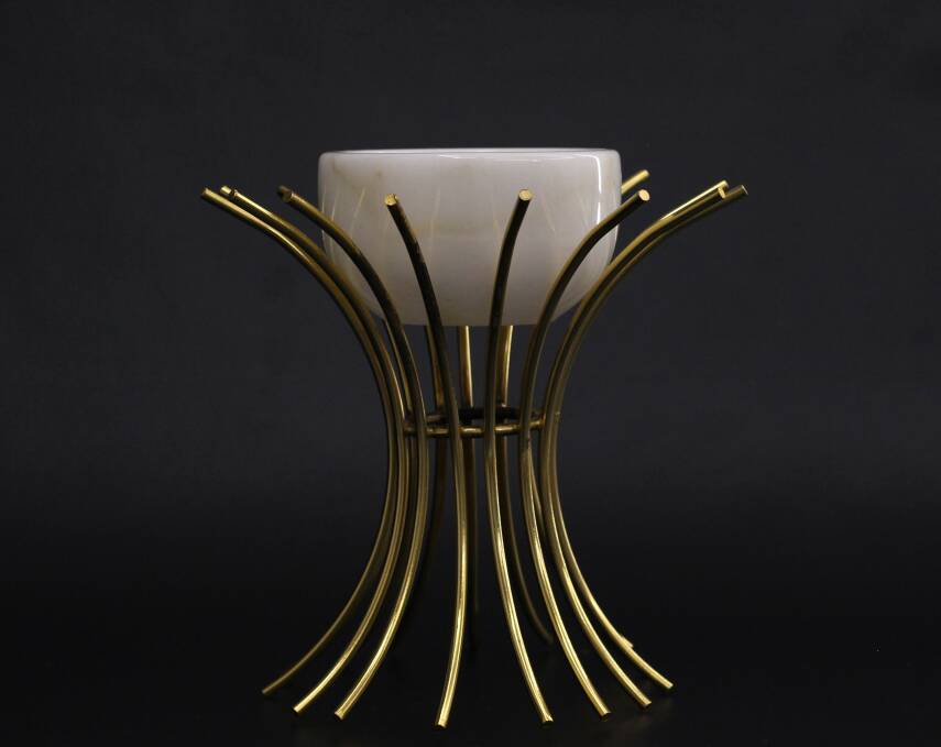 Ayaklı Kase Mermer Dekoratif Obje - 1