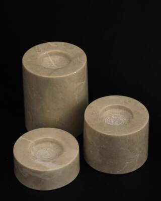 Bej Mermer 3'lü Mumluk Seti - 2