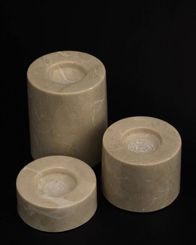 Bej Mermer 3'lü Mumluk Seti - 2