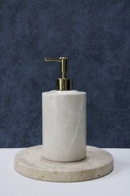 Bej Mermer Sıvı Sabunluk - 