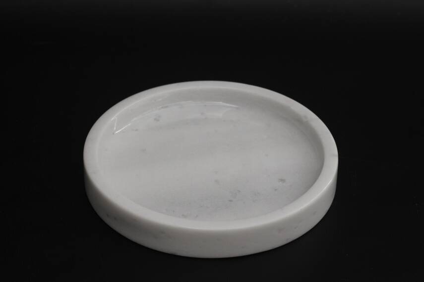 Beyaz Mermer Dekoratif Tepsi - 20cm - 1