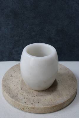 Beyaz Mermer Diş Fırçalık - Limon Model - 2