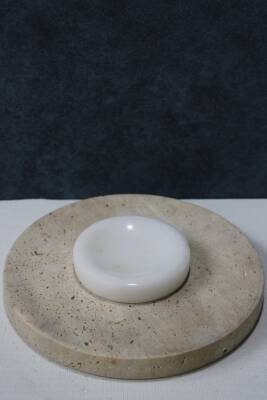 Beyaz Mermer Katı Sabunluk - 