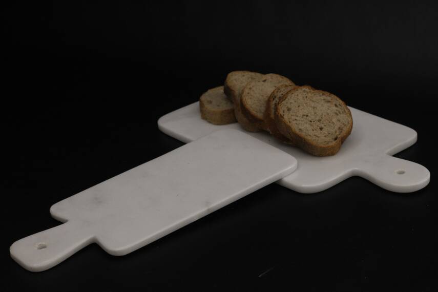 Beyaz Mermer Kesme Tahtası - 2'li Takım - 1