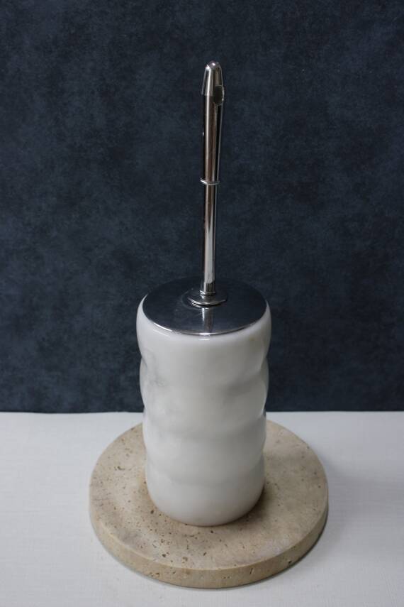 Beyaz Mermer Klozet Fırçalığı - Boğumlu Model - 2