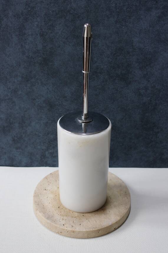 Beyaz Mermer Klozet Fırçalığı - Düz Model - 2