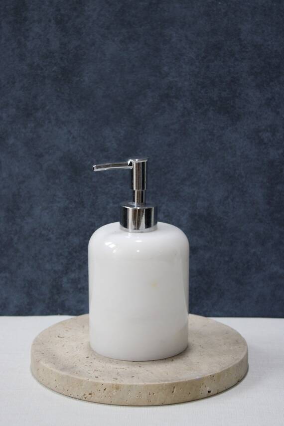 Beyaz Mermer Sıvı Sabunluk - Düz Model - 1