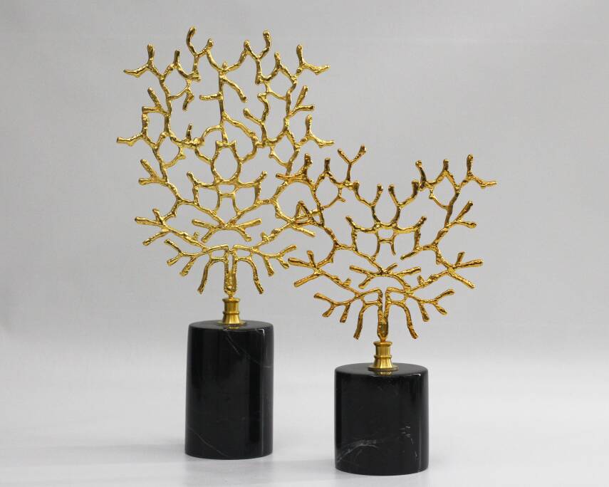 Dal Desenli Mermer Dekoratif Obje - 1