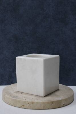 Kare Bej Mermer Diş Fırçalık - 