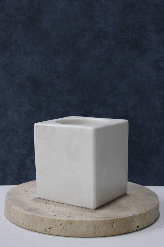 Kare Bej Mermer Diş Fırçalık - 1