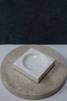 Kare Bej Mermer Katı Sabunluk - 