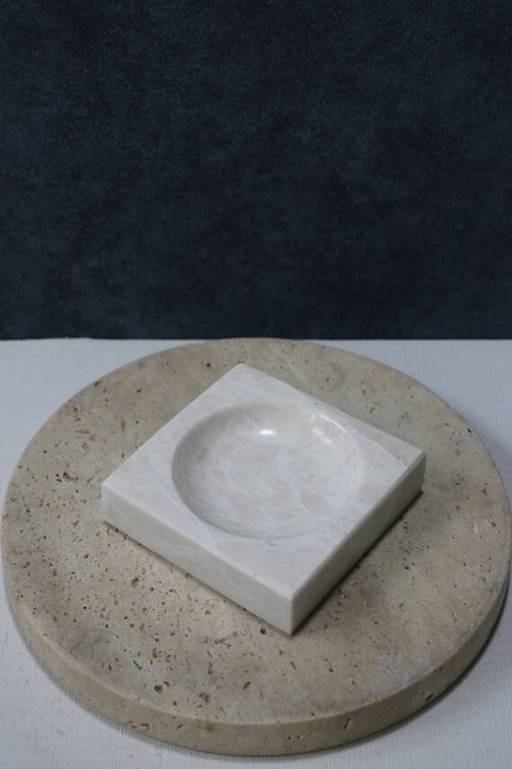 Kare Bej Mermer Katı Sabunluk - 1
