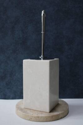 Kare Bej Mermer Klozet Fırçalığı - 