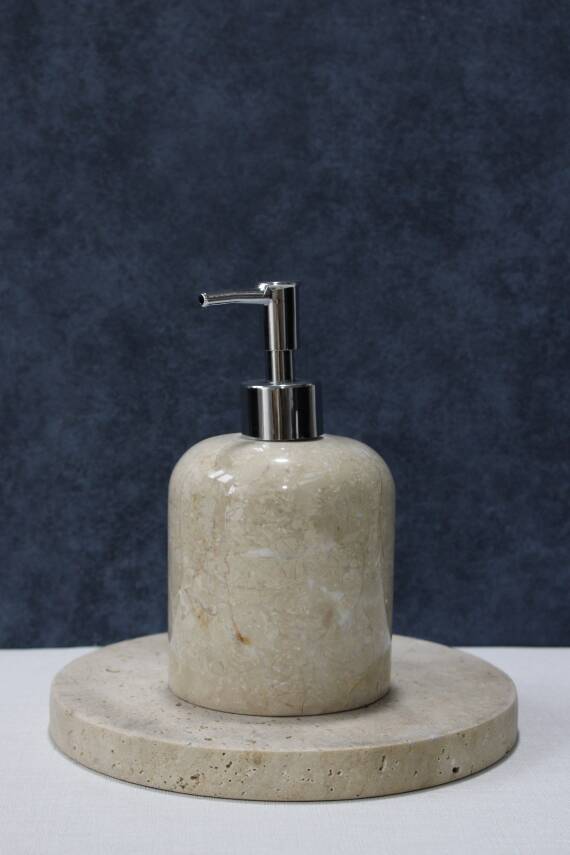 Koyu Bej Mermer Sıvı Sabunluk - 1