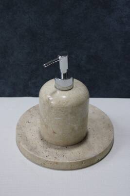 Koyu Bej Mermer Sıvı Sabunluk - 2