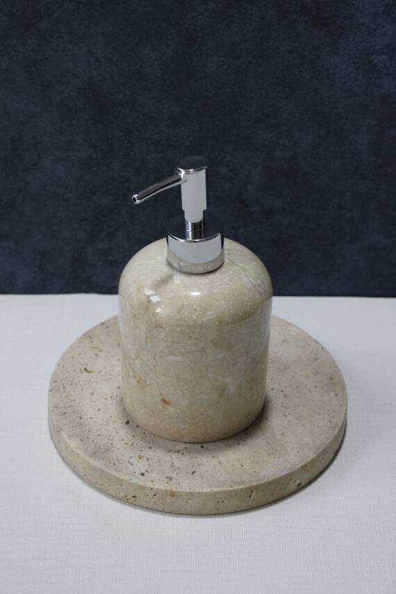 Koyu Bej Mermer Sıvı Sabunluk - 2