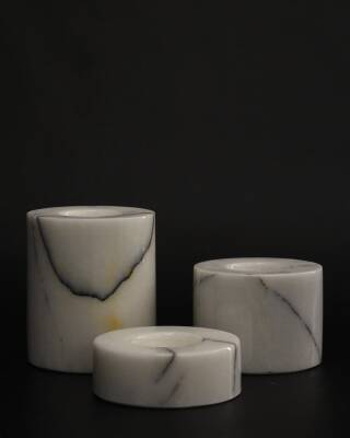 Leylak Mermer 3'lü Mumluk Seti - 