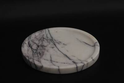 Leylak Mermer Dekoratif Tepsi - 22cm - 