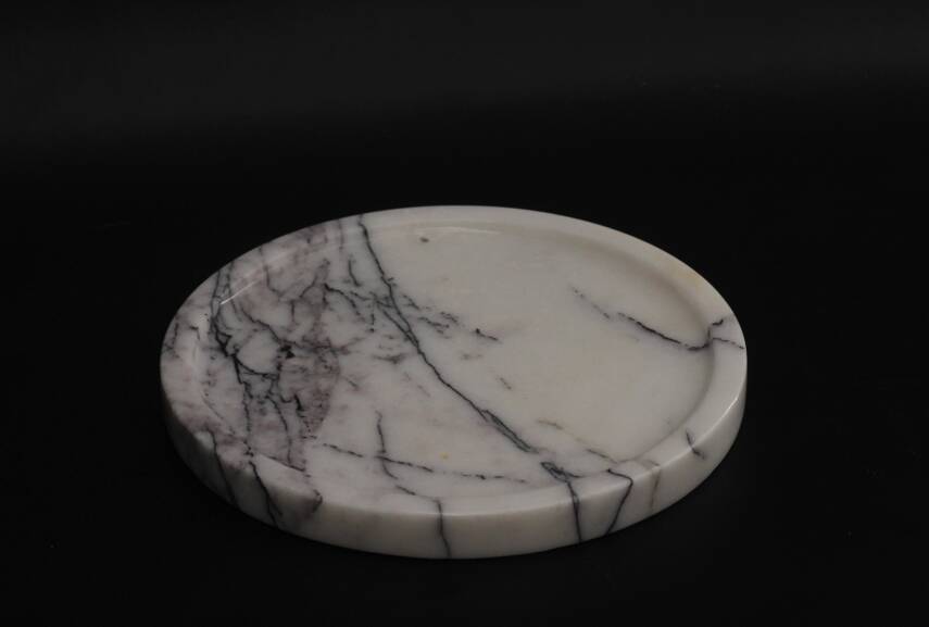 Leylak Mermer Dekoratif Tepsi - 22cm - 1