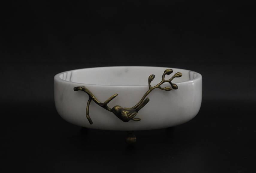 Leylak Mermer Meyvelik- Gold Zeytin Dalı Detaylı - 1
