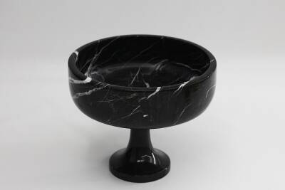 Siyah Ayaklı Oval Mermer Meyvelik - 