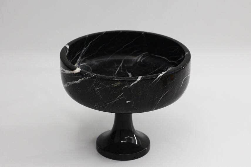 Siyah Ayaklı Oval Mermer Meyvelik - 1